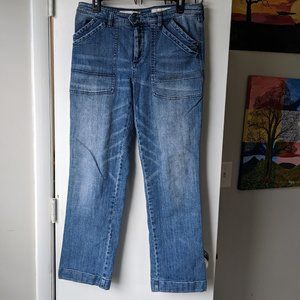 Pilcro and the Letterpress Blue Cropped Jeans